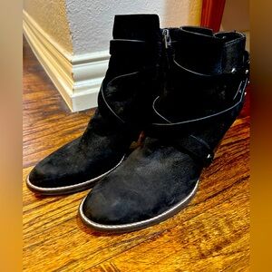 Black suede booties